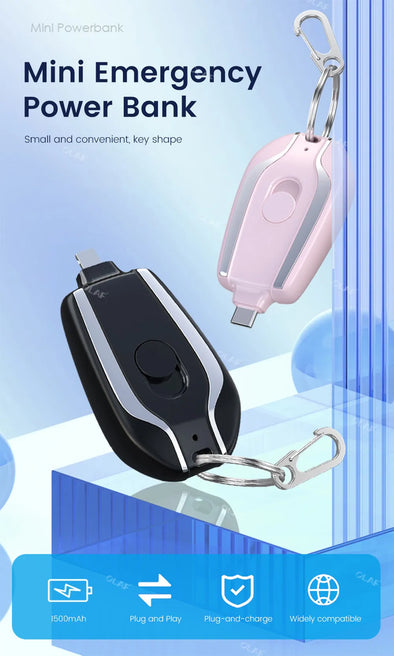 Mini emergency power bank keychain